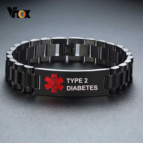 vnox mens type 2 diabetes medical alert id bracelets custom engrave disease name ice info black stainless steel chunky chain 0930
vnox mens type 2 diabetes medical alert id bracelets custom engrave disease name ice info black stainless steel chunky chain 0930