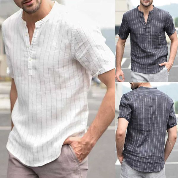 fashion men's gentlemen summer casual comfortable breathable tee linen v-neck short sleeve striped loose basic t-shirt m-xxl, White;black
fashion men's gentlemen summer casual comfortable breathable tee linen v-neck short sleeve striped loose basic t-shirt m-xxl, White;black