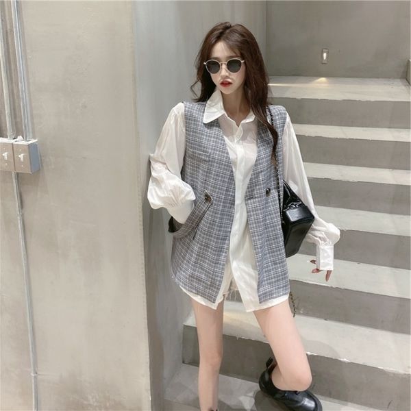 3svnw small piece fashion two fragrance suit autumn women's vest temperament shirtforeign style long sleeve shirt with thin shirtshirt, Gray
3svnw small piece fashion two fragrance suit autumn women's vest temperament shirtforeign style long sleeve shirt with thin shirtshirt, Gray