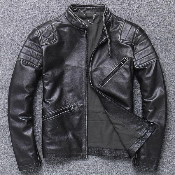 brand fashion mens cowhide jacket,genuine leather motor biker jacket.cool man vintage brown moto coat,quality, Black
brand fashion mens cowhide jacket,genuine leather motor biker jacket.cool man vintage brown moto coat,quality, Black