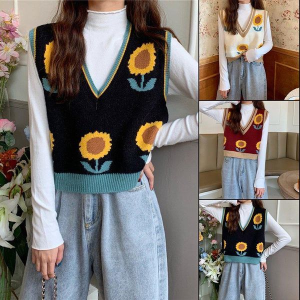 women's vests gagarich women sweater korean style casual vest autumn 2021 jacquard sleeveless v-neck pullover sunflowers knitted fashio, Black;white
women's vests gagarich women sweater korean style casual vest autumn 2021 jacquard sleeveless v-neck pullover sunflowers knitted fashio, Black;white
