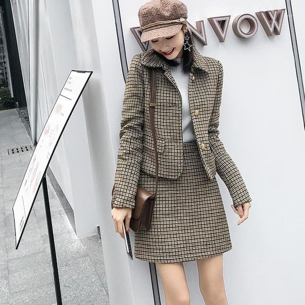 ellacey autumn winter hepburn style skirt suit korean fashion blazer suit skirt women 2019 new plaid wool two piece set1, White;black
ellacey autumn winter hepburn style skirt suit korean fashion blazer suit skirt women 2019 new plaid wool two piece set1, White;black