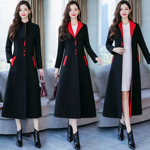 fine winter long new casual korean only breasted female coat temperament office lady wool outwear r822 vkve, Black
fine winter long new casual korean only breasted female coat temperament office lady wool outwear r822 vkve, Black