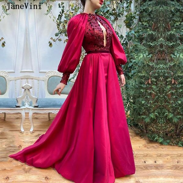 party dresses janevini dubai arabic long evening with puffy sleeves 2021 o neck luxury beading a line satin women formal gowns, White;black
party dresses janevini dubai arabic long evening with puffy sleeves 2021 o neck luxury beading a line satin women formal gowns, White;black