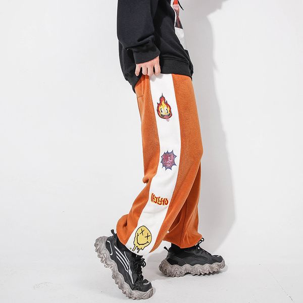 cartoon color matching pants men's fashion brand contrast stitching drawstring leggings street trend casual pants, Black
cartoon color matching pants men's fashion brand contrast stitching drawstring leggings street trend casual pants, Black
