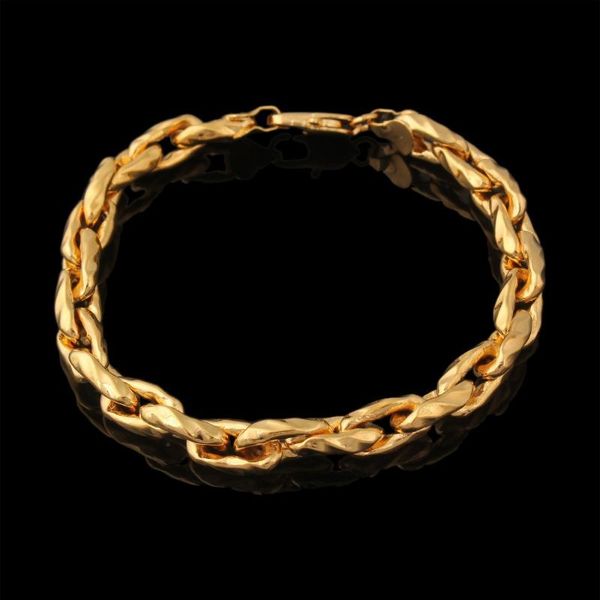 gold color bracelet 21cm 8mm thick chain link bracelet men jewelry, Black
gold color bracelet 21cm 8mm thick chain link bracelet men jewelry, Black