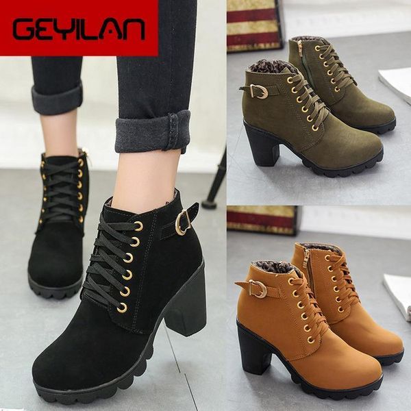 boots women shoes fashion high heel lace up ankle ladies buckle platform artificial leather bota feminina1, Black
boots women shoes fashion high heel lace up ankle ladies buckle platform artificial leather bota feminina1, Black
