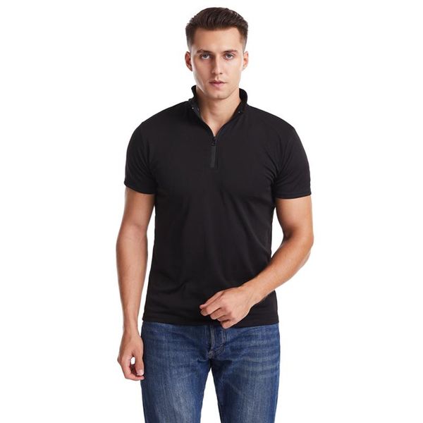 new fitness t-shirt men's clothing short-sleeved fashion zipper neckline slim high stretch fitness clothes, Black;blue
new fitness t-shirt men's clothing short-sleeved fashion zipper neckline slim high stretch fitness clothes, Black;blue