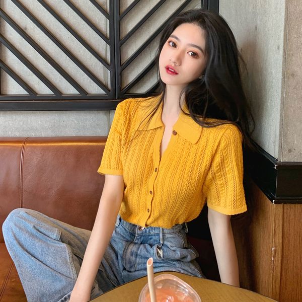 xu da qing hollowed out polo short sleeve t-shirt t-shirt for women summer 2020 loose skinny ice silk cardigan x9zw2, White
xu da qing hollowed out polo short sleeve t-shirt t-shirt for women summer 2020 loose skinny ice silk cardigan x9zw2, White