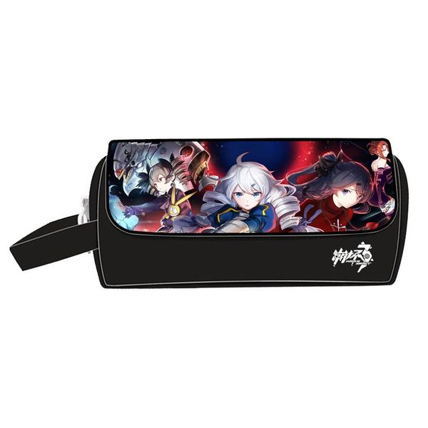 game honkai impact 3 kawaii pencil case stationery storage bag caroon makeup bag nylon travel organizer girls school pen bags