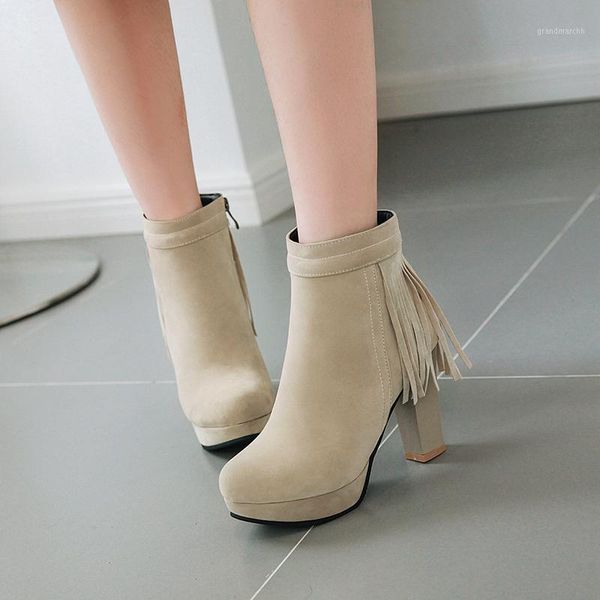 boots casual comfortable round toe flock riding fringe zipper platform black apricot high heel thick ankle women's shoes1
boots casual comfortable round toe flock riding fringe zipper platform black apricot high heel thick ankle women's shoes1