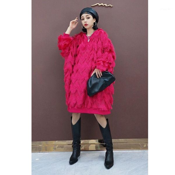 winter new fashion fur coat and plush sweater loose big women's clothing personality trend1, Black
winter new fashion fur coat and plush sweater loose big women's clothing personality trend1, Black