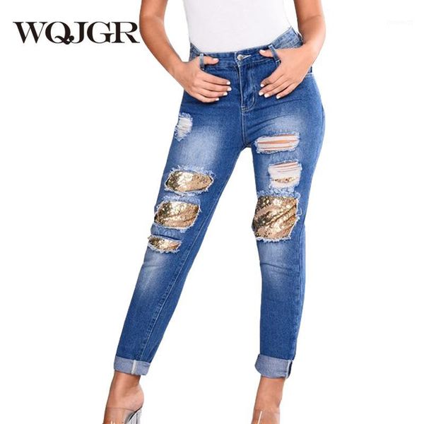 wqjgr 2020 summer new holes jeans women trousers sequins patch straight high waist jeans loose boyfriend denim pants plus size1, Blue
wqjgr 2020 summer new holes jeans women trousers sequins patch straight high waist jeans loose boyfriend denim pants plus size1, Blue