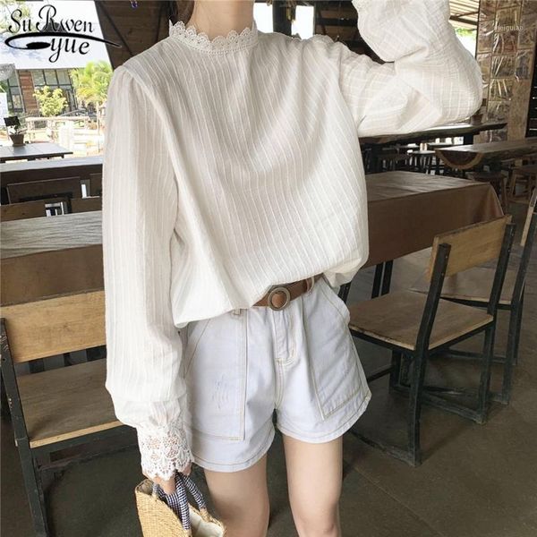 2020 autumn korean cotton lace casual lantern long sleeve pullover blouse women white striped ladies shirt for women 109121
2020 autumn korean cotton lace casual lantern long sleeve pullover blouse women white striped ladies shirt for women 109121