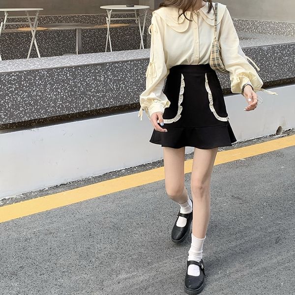 early autumn two piece set 2020 new fashion baby collar bow shirt ruffle butterfly shirtside skirt shirt skirt foreign style suit women tfns, Gray
early autumn two piece set 2020 new fashion baby collar bow shirt ruffle butterfly shirtside skirt shirt skirt foreign style suit women tfns, Gray