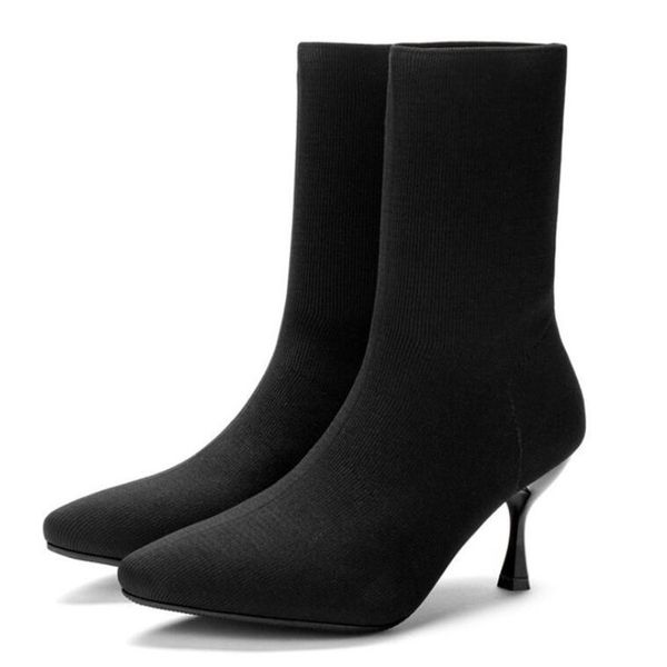 2021 new stiletto pointed elastic mid-tube martin high heels women's short boots fall and winter nnf0, Black
2021 new stiletto pointed elastic mid-tube martin high heels women's short boots fall and winter nnf0, Black