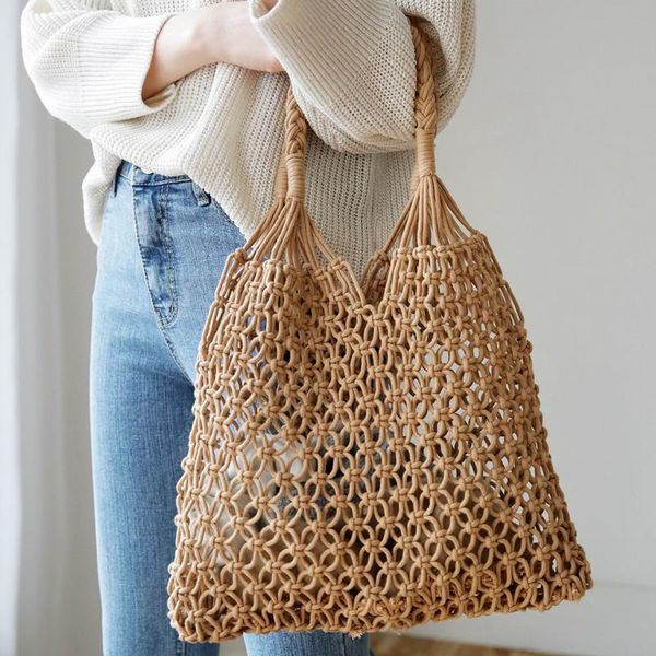 2020 new women handbag summer mesh hollow woven bag mori straw bag holiday handmade cotton rope woven net beach
2020 new women handbag summer mesh hollow woven bag mori straw bag holiday handmade cotton rope woven net beach