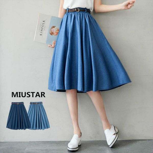 korean style elastic waist a line denim skirt women 2020 knee length skirt summer high waist pleated skirts womens with belt, Black
korean style elastic waist a line denim skirt women 2020 knee length skirt summer high waist pleated skirts womens with belt, Black