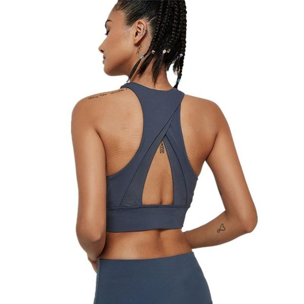 high strength training sports bra back triangle net yarn patchwork hollow out fitness bra female gym quick-drying yoga, White;black
high strength training sports bra back triangle net yarn patchwork hollow out fitness bra female gym quick-drying yoga, White;black
