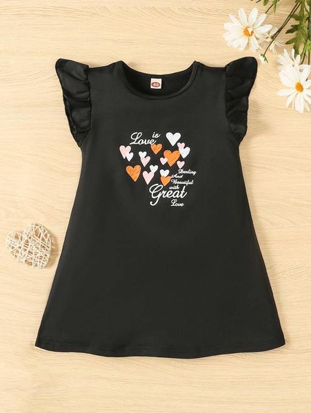 baby heart & slogan graphic flutter sleeve tee dress she, Red;yellow
baby heart & slogan graphic flutter sleeve tee dress she, Red;yellow