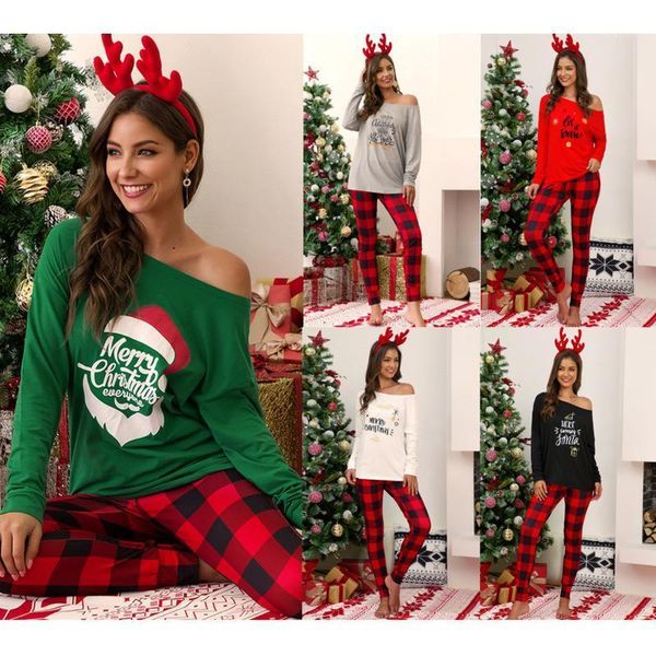 2020 ladies long sleeve t-shirt and pajama pants pajamas black red casual large size plaid pajama set letter print set1, Gray
2020 ladies long sleeve t-shirt and pajama pants pajamas black red casual large size plaid pajama set letter print set1, Gray