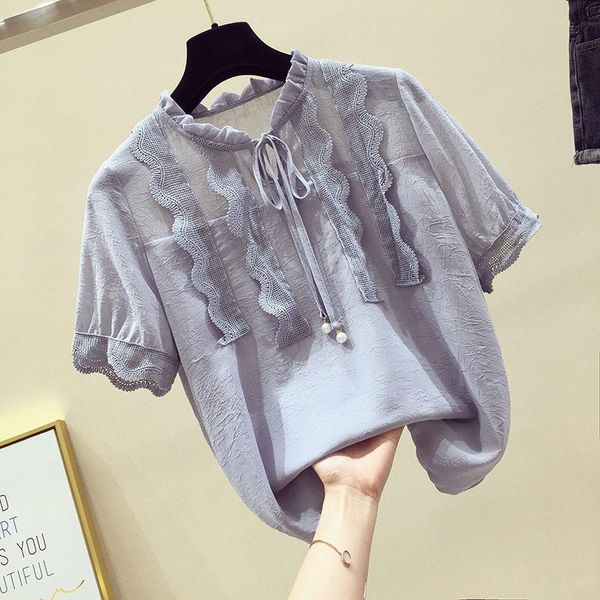 2021 new arrival summer ladies lace patchwork short sleeve loose retro pullover blouse shirts women fashion chiffon blusa n39, White
2021 new arrival summer ladies lace patchwork short sleeve loose retro pullover blouse shirts women fashion chiffon blusa n39, White