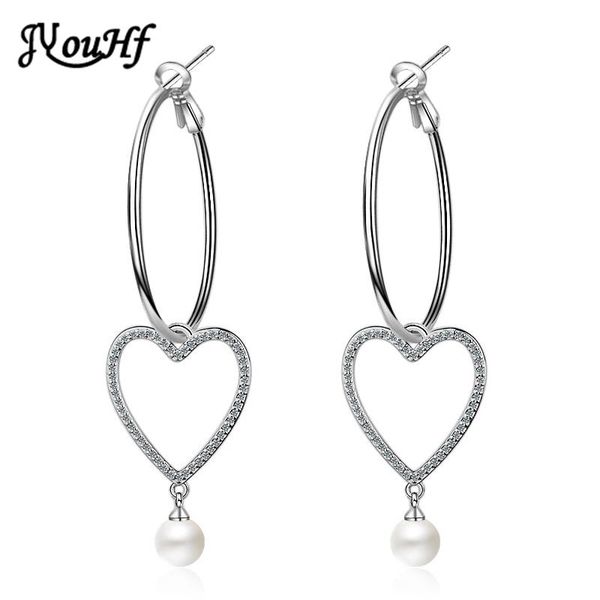 jyouhf new design big hoop earrings for women ladies fashion heart micro pave cubic zirconia earrings with pearl pendant jewelry, Golden;silver
jyouhf new design big hoop earrings for women ladies fashion heart micro pave cubic zirconia earrings with pearl pendant jewelry, Golden;silver