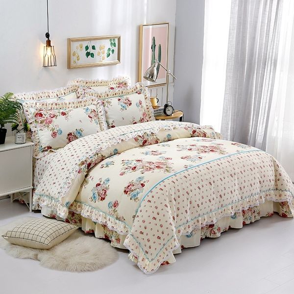 shabby pink floral elegant korea style ruffles duvet cover bed sheet set 4pcs king size pink 100%cotton girls bedding set 1012
shabby pink floral elegant korea style ruffles duvet cover bed sheet set 4pcs king size pink 100%cotton girls bedding set 1012