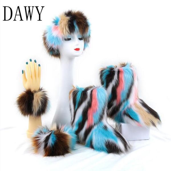 factory wholesale colorful fur snow boots three-pieces female hair band cuffs plush women ski boots, Black 
factory wholesale colorful fur snow boots three-pieces female hair band cuffs plush women ski boots, Black