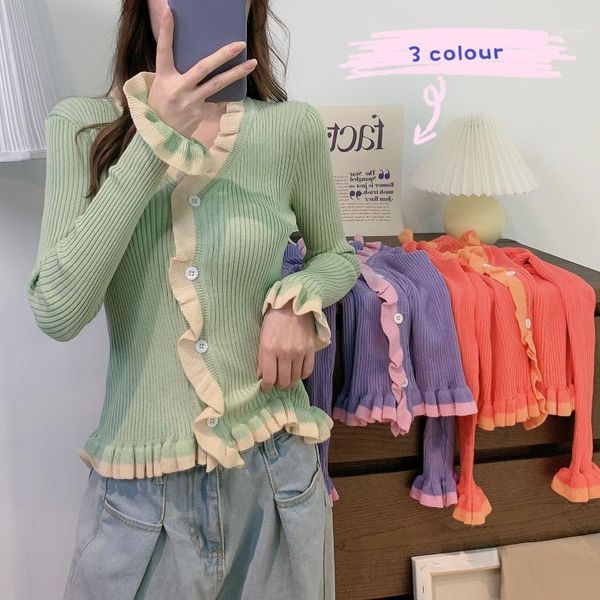women ruffles v-neck knitted full flare sleeve cropped sweaters cardigans lady single-breasted slim sweater crop for female1, White
women ruffles v-neck knitted full flare sleeve cropped sweaters cardigans lady single-breasted slim sweater crop for female1, White