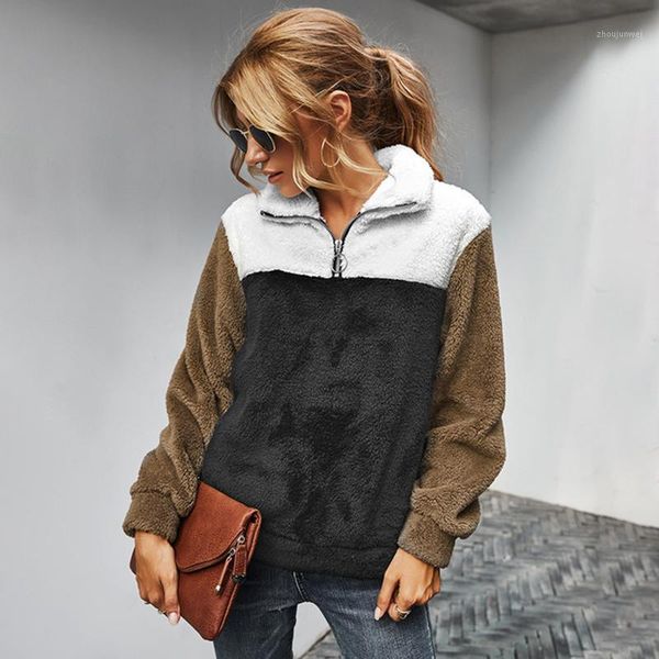 women contrast patchwork plush hoodies new autumn winter lapel long sleeve pullovers loose casual thick warm hoodies female1, Black
women contrast patchwork plush hoodies new autumn winter lapel long sleeve pullovers loose casual thick warm hoodies female1, Black