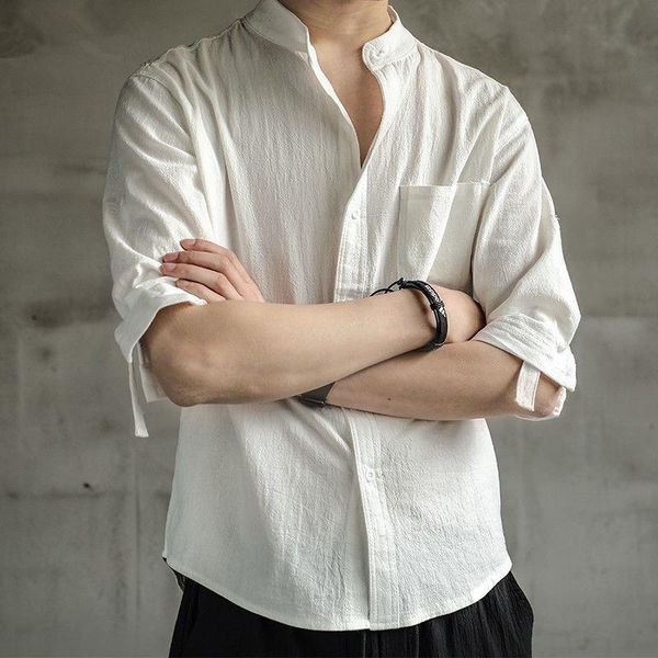 excellent cotton linen fabric solid half sleeve shirt men stand collar design casual comfortable breathable white shirts bbyhsv lg2010, White;black
excellent cotton linen fabric solid half sleeve shirt men stand collar design casual comfortable breathable white shirts bbyhsv lg2010, White;black