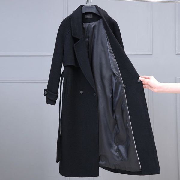 2021 autumn winter black woolen women's clothing fashion women jacket loose belt long overcoat female casual wool coat v892
2021 autumn winter black woolen women's clothing fashion women jacket loose belt long overcoat female casual wool coat v892