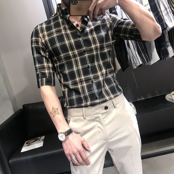 94ptf short sleeve 2020 summer color men's british slim men's shirt plaid new matching business shirt bi57c, Blue
94ptf short sleeve 2020 summer color men's british slim men's shirt plaid new matching business shirt bi57c, Blue