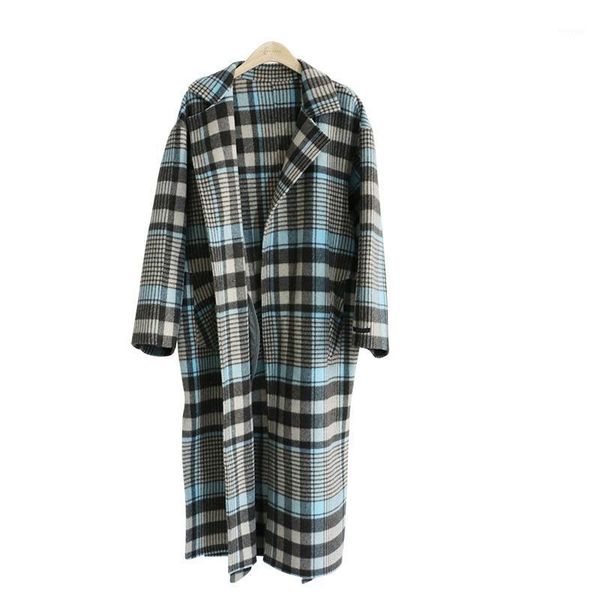 women's handmade korean version of the lattice loose double-sided cashmere coat woolen coat1, Black
women's handmade korean version of the lattice loose double-sided cashmere coat woolen coat1, Black