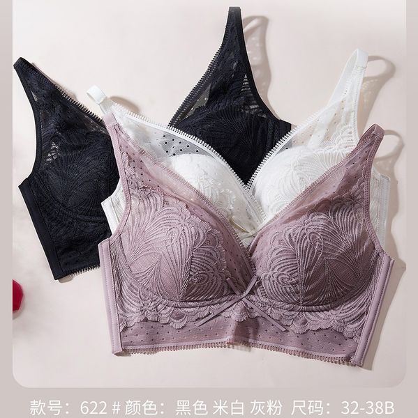 network and charming, simple lace ee, no steel ring gathered bra suit, Red;black