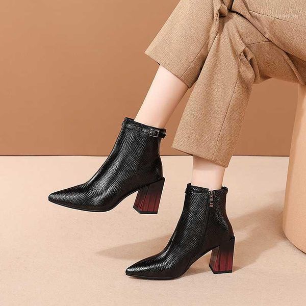genuine leather wedding party boots elegant ladies boots mixed colors thick high heels side zipper shoes woman1, Black
genuine leather wedding party boots elegant ladies boots mixed colors thick high heels side zipper shoes woman1, Black