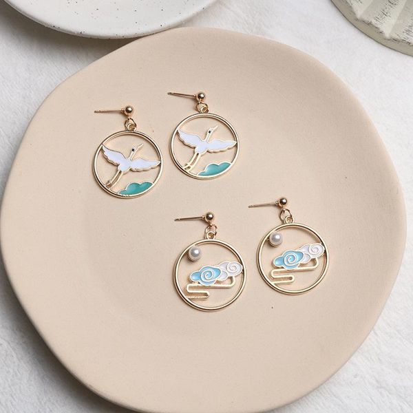 jouval fashion chinese style vintage pearl round drop earrings for women female harajuku cute cloud bird dangle earings jewelry1, Silver
jouval fashion chinese style vintage pearl round drop earrings for women female harajuku cute cloud bird dangle earings jewelry1, Silver