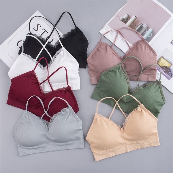 wireless cotton bra women lace bralette female padded brassiere ladies breathable bras push up bra lingerie femme lj201208, Red;black
wireless cotton bra women lace bralette female padded brassiere ladies breathable bras push up bra lingerie femme lj201208, Red;black