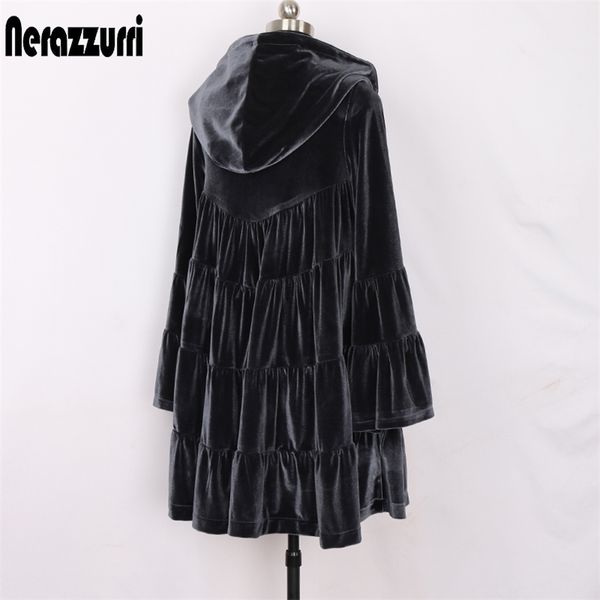 nerazzurri oversized velvet trench coat for women with hood flare long sleeve spring loose clothes for women women fashion 201211, Tan;black
nerazzurri oversized velvet trench coat for women with hood flare long sleeve spring loose clothes for women women fashion 201211, Tan;black