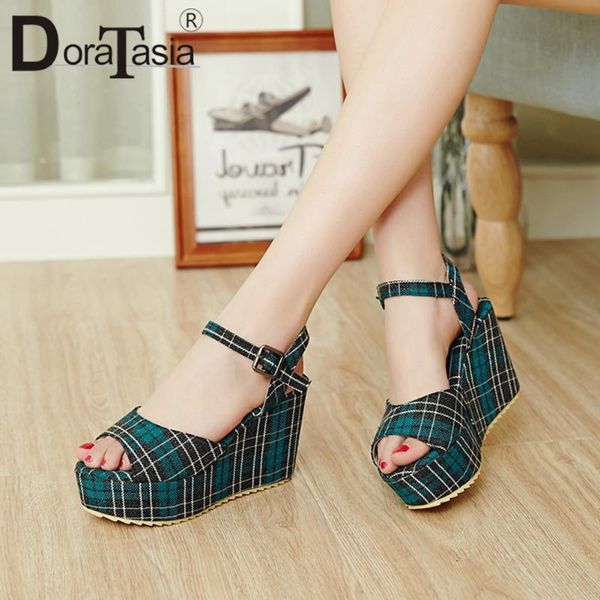 dress shoes doratasia fashion brand gingham sandals 2021 summer high wedges women sweet platform woman, Black
dress shoes doratasia fashion brand gingham sandals 2021 summer high wedges women sweet platform woman, Black