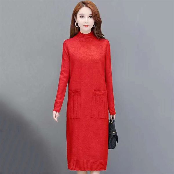 2021 new women beige knit autumn new korean fashion thin long sleeve at knee height dressed in women's bottoms, Black;gray
2021 new women beige knit autumn new korean fashion thin long sleeve at knee height dressed in women's bottoms, Black;gray
