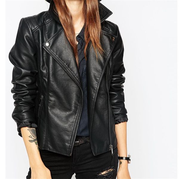 new fashion autumn street women's short washed pu leather jacket zipper bright colors new ladies basic jackets good quality 201028, Black
new fashion autumn street women's short washed pu leather jacket zipper bright colors new ladies basic jackets good quality 201028, Black