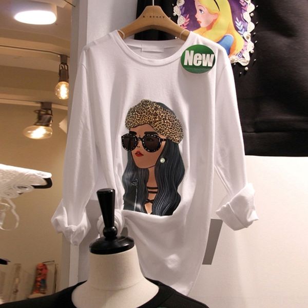 south korea t-shirt pearl 2020 autumn new women's wear korean round neck design sense cartoon beauty pearl pullover long sleeve t-shirt, White
south korea t-shirt pearl 2020 autumn new women's wear korean round neck design sense cartoon beauty pearl pullover long sleeve t-shirt, White