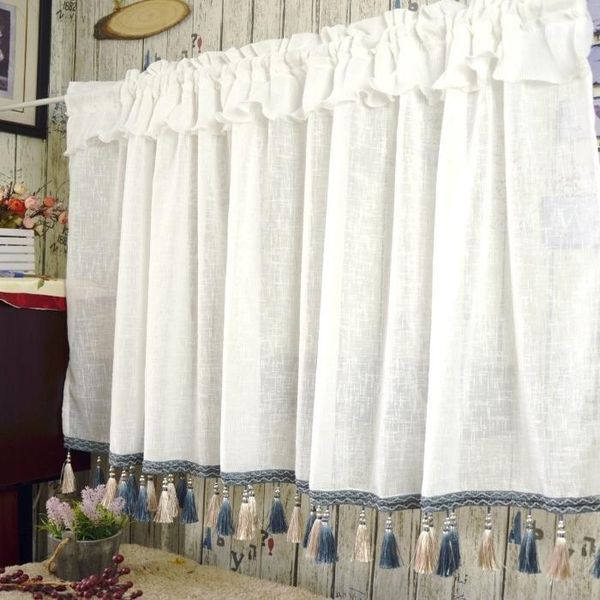 american style white kitchen curtain with tassel short curtain for cabinet door finished coffee1
american style white kitchen curtain with tassel short curtain for cabinet door finished coffee1