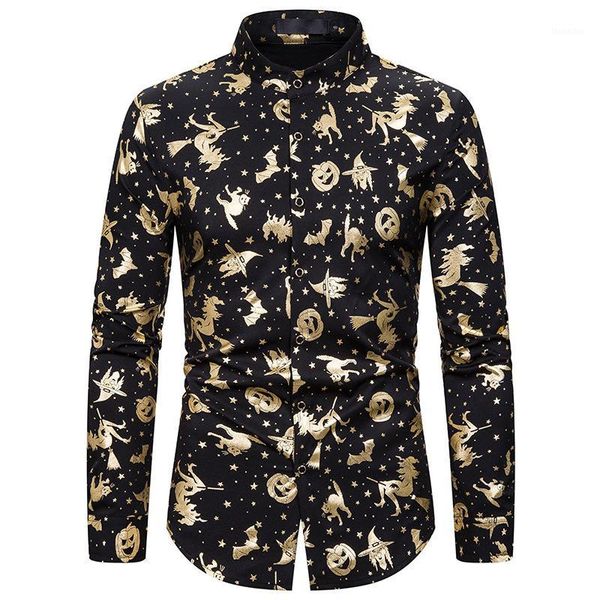 men's casual shirts shiny gold pumpkin foil print henley shirt men slim fit long sleeve mens dress halloween party prom male costumes1, White;black
men's casual shirts shiny gold pumpkin foil print henley shirt men slim fit long sleeve mens dress halloween party prom male costumes1, White;black