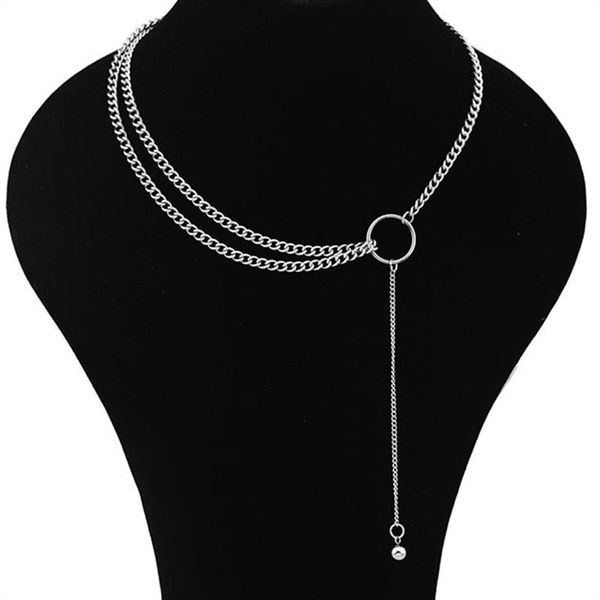 korean kpop stainless steel necklace ot buckle hip hop punk tide men and women long short streetwear jewelry, Silver
korean kpop stainless steel necklace ot buckle hip hop punk tide men and women long short streetwear jewelry, Silver