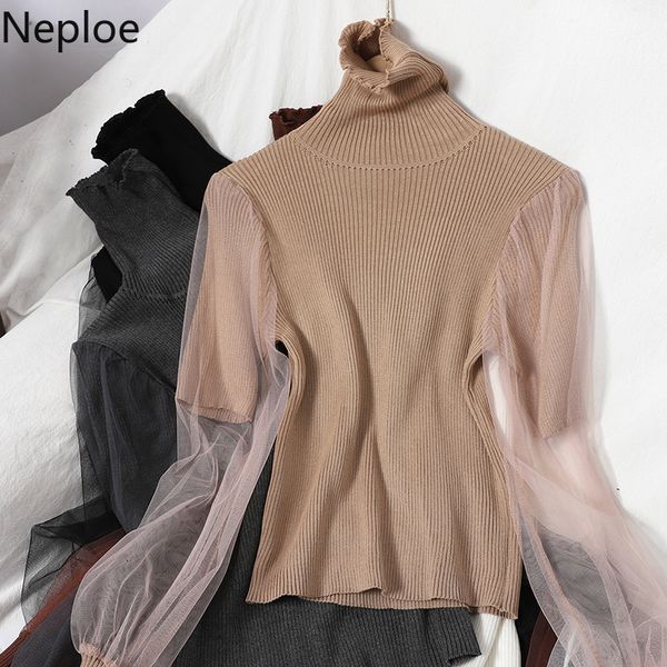 neploe fashion gauze patchwork sweaters women turtleneck slim fit knitted pullovers fall clothes korean jumper pull femme 4g600 h1211, White;black
neploe fashion gauze patchwork sweaters women turtleneck slim fit knitted pullovers fall clothes korean jumper pull femme 4g600 h1211, White;black