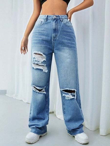 washed cutout wide leg jeans b9ji#, Blue
washed cutout wide leg jeans b9ji#, Blue
