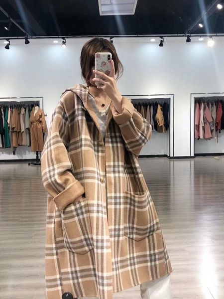 women's wool & blends double-sided ni coat hooded cape pure medium length loose and thin, Black
women's wool & blends double-sided ni coat hooded cape pure medium length loose and thin, Black